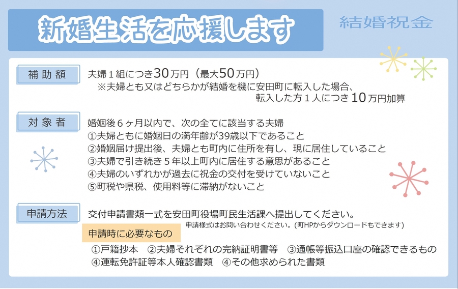 安田町出会い結婚支援チラシ